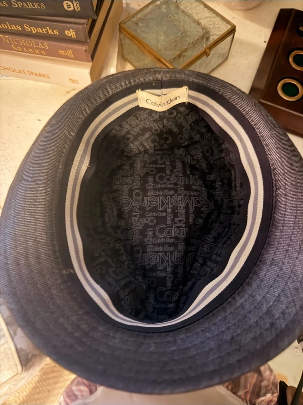 Calvin Klein Black Fedora Trilby Hat Men’s Lightweight Dress Casual Hat